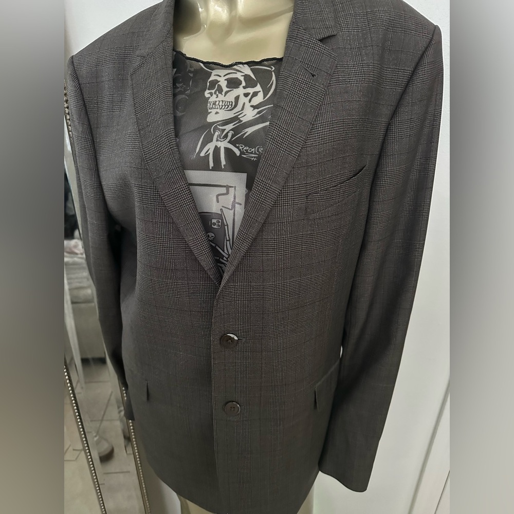 Ted Baker London Charcoal Blazer size 42R inside horse print